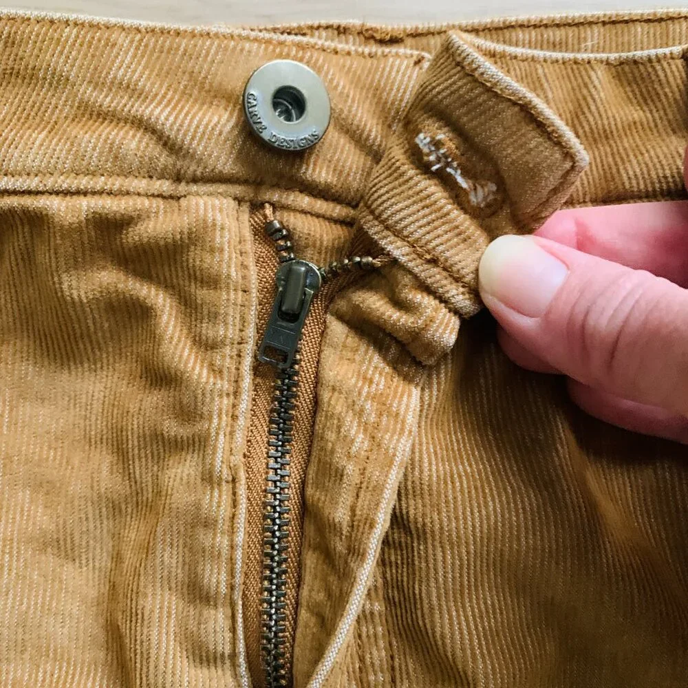 SOLD Carve Designs Maui Corduroy Mini Skirt Honey Goldenrod Womens 10 Cotton_5